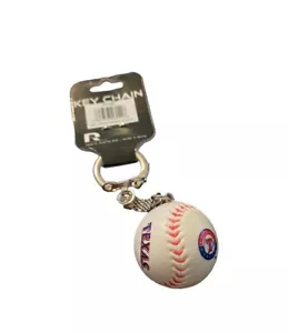 TEXAS RANGERS KEYCHAIN BALL 2" ROUND WITH 2 DIFFERENT LOGO NEW - Picture 1 of 2