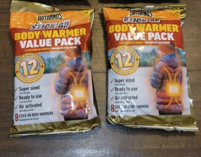 LOT 2 Hot Hands Stick-On ADHESIVE BODY WARMER Toe Warmer Hand Warmer Value Pack - Image 1 of 4