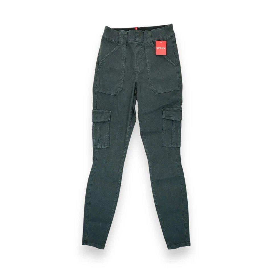 Spanx Washed Black Stretch Twill Cargo Ankle Pant Size S 20311R