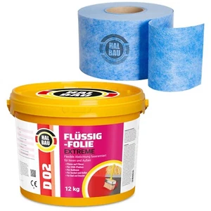 Dichtset Balkon Bad Abdichtung Flüssigfolie 12kg Dichtband Set Aussen Innen H314 - Bild 1 von 11