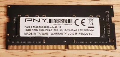 PNY 16GB DDR4 2666MHz Notebook Memory - SODIMM LAPTOP RAM  - Image 1 of 2