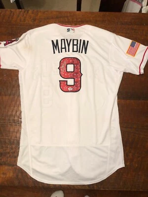 Cameron Maybin Signed Game Used 4th Of July Angels Jersey Psa Dna & MLB Coa - Image 1 of 4