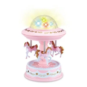 Pink Music Box Musical Carousel Horse LED Carousel Toy Child Birthday Xmas Gift - Picture 1 of 6