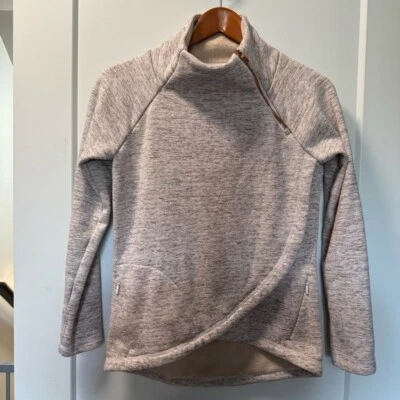 Sudadera Athleta Tostada Tinte Espacial Imitación Envoltura Frontal Embudo Cuello Simulado Pesada XXS Foto 1 de 4