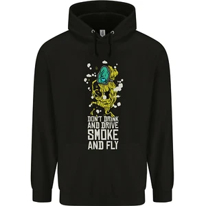 Funny Weed Cannabis Smoke and Fly Childrens Kids Hoodie - Picture 1 of 12