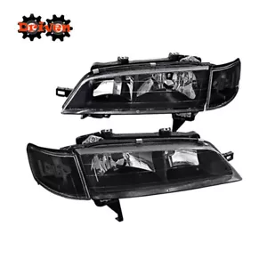 For Honda Accord 94-97 2/4 Dr Black Headlights w/ Black Clear Corners - Picture 1 of 2