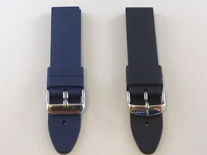 Cinturino liscio in silicone larghezza 20mm colori disponibili nero e blu - Picture 1 of 4