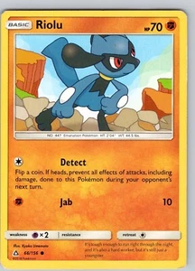 Pokemon TCG Riolu S&M Ultra Prism 66/156 Regular Common Card Played MP-LP - Picture 1 of 2