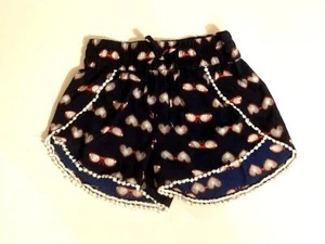 REAL LOVE Girls' Silky Hearts & Glasses Boxer Shorts/Pajama Shorts ~ Sz 10/12 - Picture 1 of 1