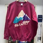 Vintage 90s Take It To The Top Mountains Nature Crewneck M Burgundy