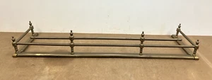 Vintage BRASS FIREPLACE FENDER hollywood regency gold surround gate guard empire - Picture 1 of 10