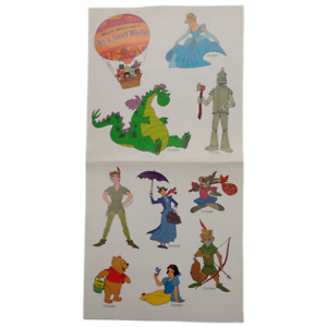 Vintage Disney Sticker Sheet Cinderella Peter Pan Pooh Snow White Robin Hood