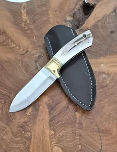 Jagdmesser Hirschgeweih und Messing Griff Bowie Messer - Bild 1 von 9