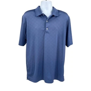 Mens Polo Golf Shirt Size Large* Slate Blue Short Sleeve 3 Button Polyester - Picture 1 of 11