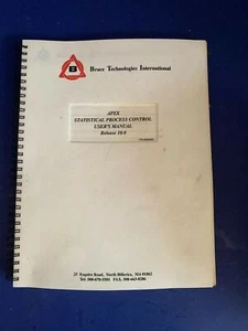Bruce Technologies Apex Statistical Process Control Bedienungsanleitung 10.0, gebraucht - Bild 1 von 4