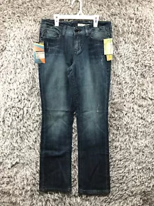 DKNY Ave B Jeans Size 10 Womens Low Rise Slim Straight Dark Wash Blue Denim - Picture 1 of 16