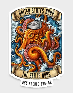 USS Preble DDG-88 United States Navy The Sea Is Ours Veteran 5" USN Aufkleber - Bild 1 von 1