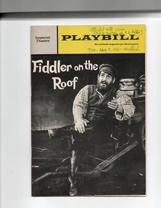 Vintage Theatre Program PLAYBILL 1966 FIDDLER OF THE ROOF Herschel Bernardi - Picture 1 of 1