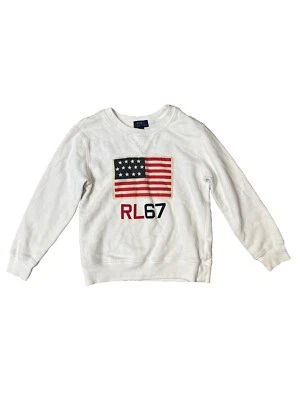 Polo Ralph Lauren Niños Bandera Americana RL 67 Sudadera Unisex Niños Talla 6 Blanco Foto 1 de 3