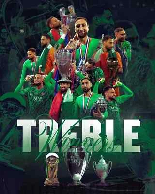 Póster de título triple de ganadores de Gianluigi Donnarumma Celebra - Decoración de pared Foto 1 de 4