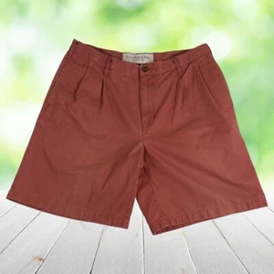 Pantalones Cortos Chinos LANDS END Para Hombre 35x9 Coral Plisado Preppy Golf Playa 100% Algodón - Imagen 1 de 8