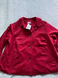 Studio Works Women Long Sleeve Velvet Collared Jacket Roman Red Size 16W - Picture 1 of 7