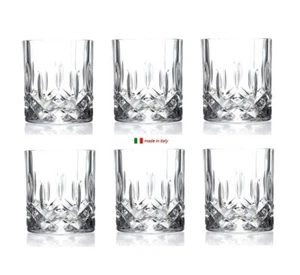 Double Old Fashioned Crystal Glasses Classic Drinkware Set of 6 Whiskey Tumblers - Picture 1 of 7