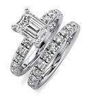 GIA! 3.84 Ct I VVS2 Natural Emerald Cut Diamond Engagement Ring Matching Set