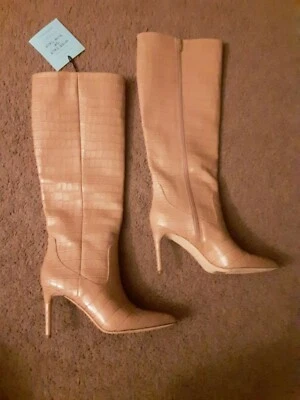 Botas Antonio Melani Gator de cuero en relieve de caña alta talla 6 nuevas sin caja Foto 1 de 3