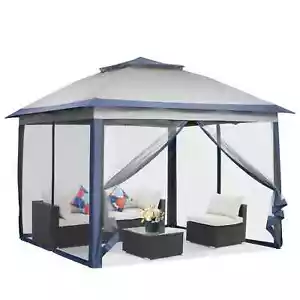 Ainfox 11ft x 11ft Pop Up Gazebo Canopy Tent with Zippered Sidewalls – UV-Proof, - Picture 1 of 8