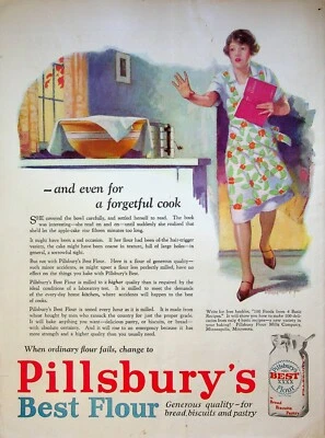 1928 Pillsbury's Best Flour Vintage 20s Print Ad Yeast Bread Dough Bowl Kitchen - Image 1 of 2