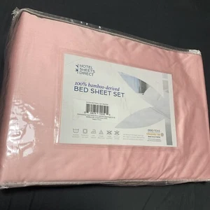 HOTEL SHEET DIRECT 100% Bamboo Derived Viscose Sheet Set 15" Deep FULL Rose Pink - Picture 1 of 5
