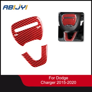 Steering Wheel Logo + Chin Panel Trim Stickers Decor For Dodge Charger 2015-2022 - Picture 1 of 10