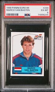 1988 Panini Euro 88 Marco Van Basten Rookie sticker #230 PSA 6 EXMT Netherlands
