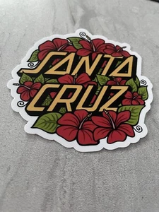 Santa Cruz Skateboard Sticker Decal Waterproof Vinyl 3.5” Flowers Red Pink - Picture 1 of 4