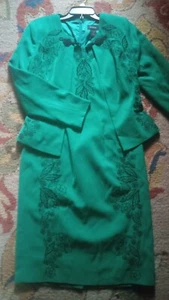 ASHRO WOMEN'S LUXURIOUS GREEN JACKET DRESS SIZE (10) - Bild 1 von 6