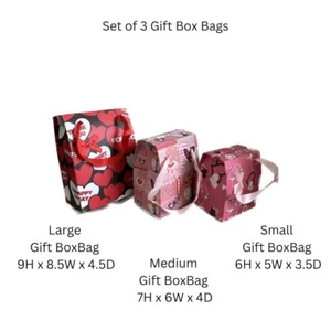 Valentine Day Love Hearts 3D Gift Box w Handle pink unique baked good odd shaped - Picture 1 of 4