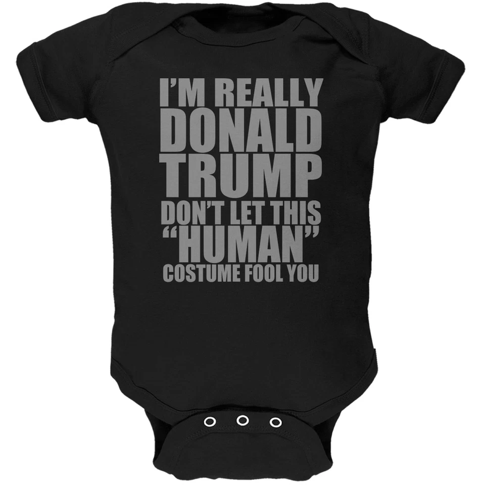 Halloween Election Donald Trump Costume Black Soft Baby One Piece - Image 1 of 1