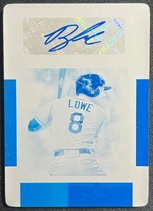 2020 NATIONAL TREASURES BRANDON LOWE PRINTING PLATE #1/1 AUTO RAYS - Picture 1 of 2