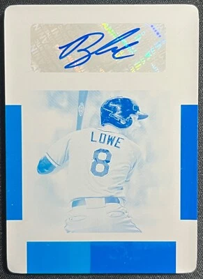 2020 NATIONAL TREASURES BRANDON LOWE PRINTING PLATE #1/1 AUTO RAYS - Image 1 of 2