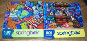 Menge 2 Springbock Puzzles ~ 1000 Stck. ~ STRICKEN KNACKEN & NÄHEN IN DER ZEIT Quilt Handwerk - Bild 1 von 4