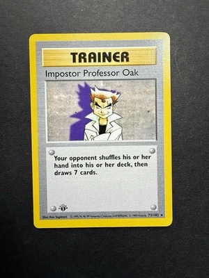 Pokemon Cards: Base Set 1st Edition Rare: Imposter Professor Oak 73/102 - Image 1 of 4