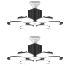 Garage Light 100W with 6 Adjustable Panels, E26/E27 Screw in Garage Lights Ce... - Picture 1 of 6