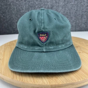 De colección Polo Ralph Lauren Sombrero Gorra Correa OSFM Verde Escudo Hecho en EE. UU. - Imagen 1 de 12