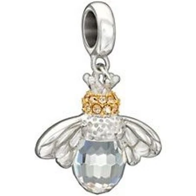 💖Chamilia GOOD TO BEE QUEEN Dangle 施华洛世奇水晶纯银珠 2025-1099 — 第 1/4 张图片