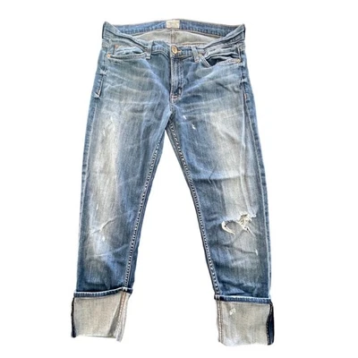 Pantalones de mezclilla rectos Hudson desgastados para mujer 32 azules hechos en EE. UU. vintage grunge Y2k Foto 1 de 4