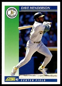 1992 Score Dave Henderson Oakland Athletics #5 - Bild 1 von 2