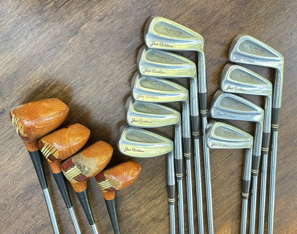 MacGregor Jack Nicklaus VIP Irons  2-10 Rifle Shafts; Woods 1,2,3 4, Step Shaft. - Image 1 of 4
