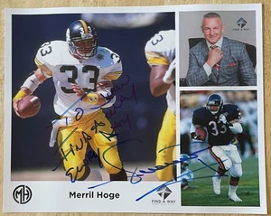 MERRIL HOGE, FOTO 100% AUTÉNTICA AUTOGRAFIADA 8" X 10", ¡LEYENDA DE PITTSBURGH! - Imagen 1 de 1