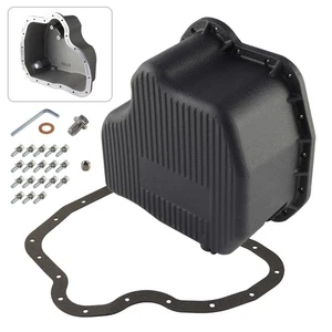 High Capacity Cast Aluminum Oil Pan For 11-16 GM Sierra 6.6 LML Duramax Black - Picture 1 of 11